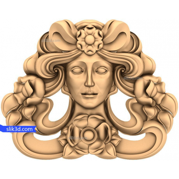 Model 3D în basorelief al zeiței florale pentru CNC Model 3D în basorelief al zeiței florale pentru CNC