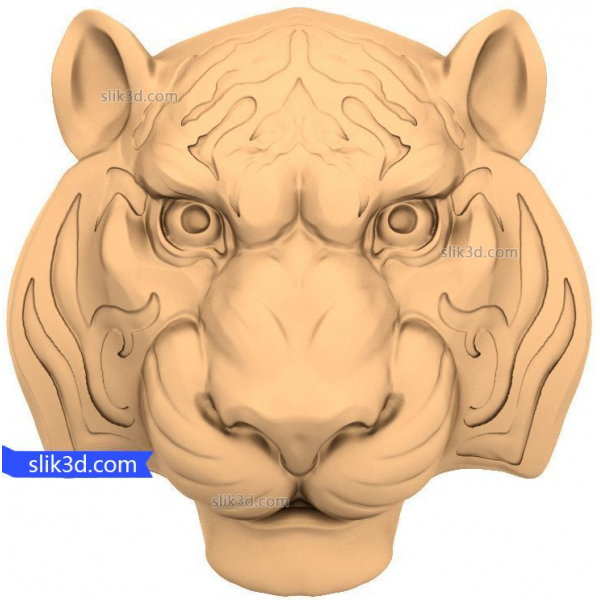 Majestic Tiger Head 3D STL Model for CNC