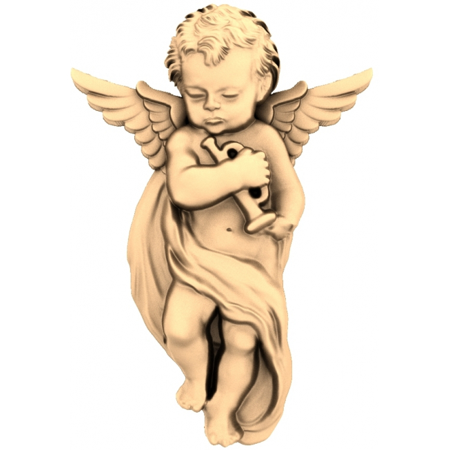 Serene Angel Cherub 3D STL Model for CNC Projects