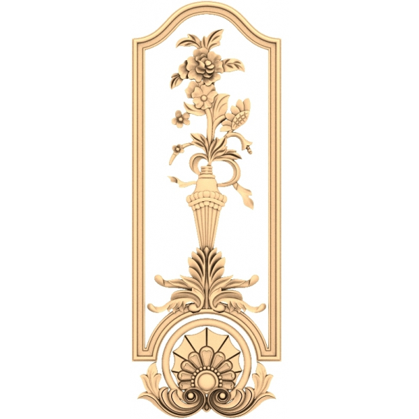 Pannello verticale floreale elegante modello 3D per CNC Pannello verticale floreale elegante modello 3D per CNC