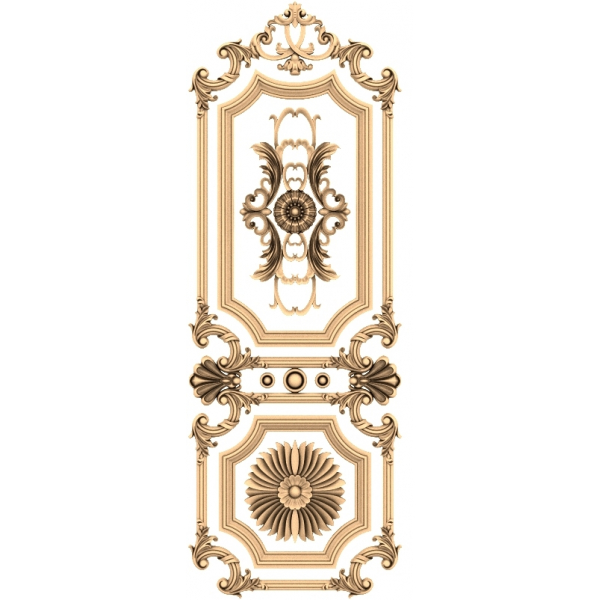 Rococo Elegance Panel - 3D STL Model for CNC