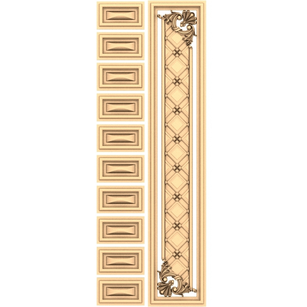 Pannello decorativo barocco Elegance 3D STL modello per CNC