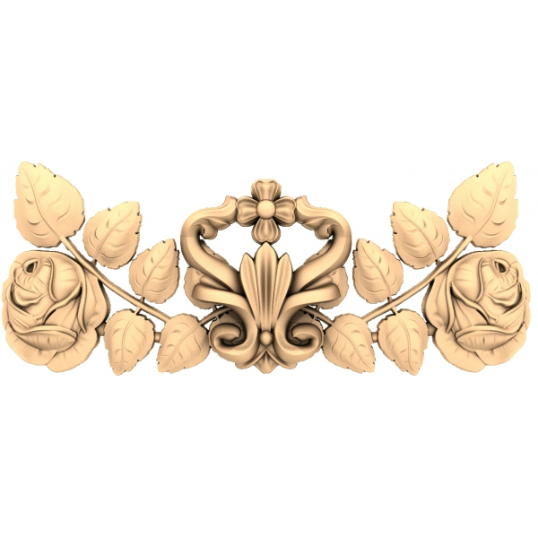 Rose Flourish 3D STL Model for CNC