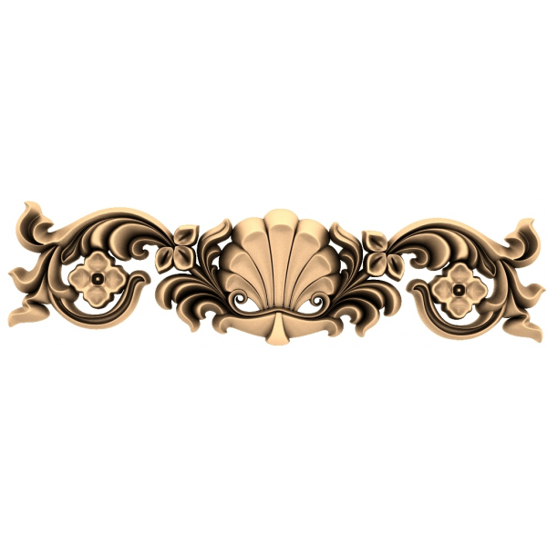Florales Eleganzdekor 3D-Reliefmodell