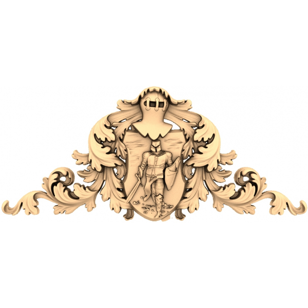 Knightly Valor Crest - 3D STL model pro CNC a 3D tisk Knightly Valor Crest - 3D STL model pro CNC a 3D tisk