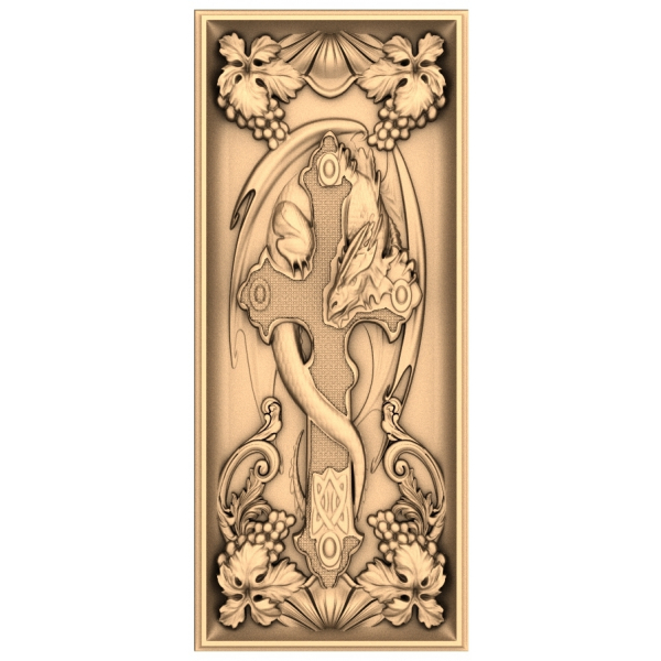 Dragon's Grace Cross 3D STL Model for CNC and 3D Printing Dragon's Grace Cross 3D STL Model for CNC and 3D Printing