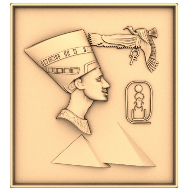 Nefertiti's Elegance 3D STL Model kwa CNC na 3D Printing