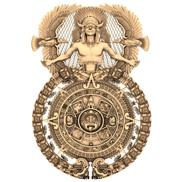 Aztec Calendar Guardian 3D STL Model for CNC Aztec Calendar Guardian 3D STL Model for CNC