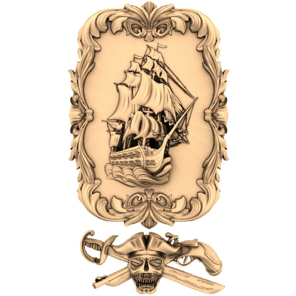 Pirate's Legacy 3D STL Model for CNC Carving Pirate's Legacy 3D STL Model for CNC Carving