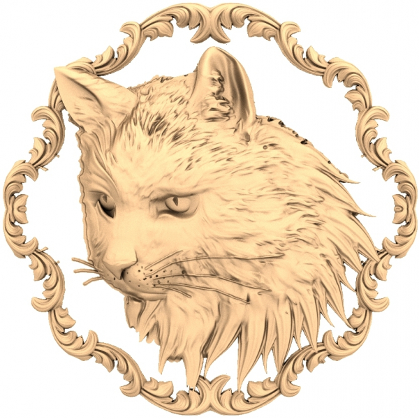 Majestic Feline Medallion 3D STL Model