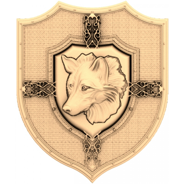 Guardian Wolf Crest 3D STL-model til CNC