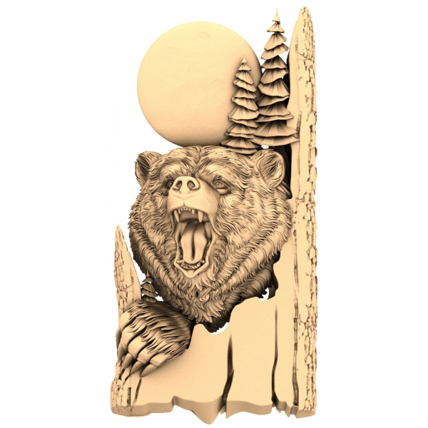 Wild Roar in the Wilderness 3D STL Model for CNC Wild Roar in the Wilderness 3D STL Model for CNC