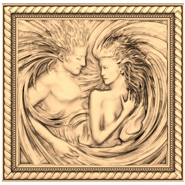 Ethereal Embrace 3D STL Model for CNC Carving Ethereal Embrace 3D STL Model for CNC Carving
