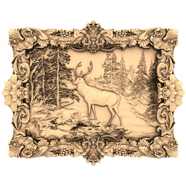 CNC용 Majestic Winter Stag 3D STL 모델 CNC용 Majestic Winter Stag 3D STL 모델