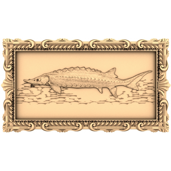 Majestic Sturgeon Relief 3D STL model pro CNC Majestic Sturgeon Relief 3D STL model pro CNC