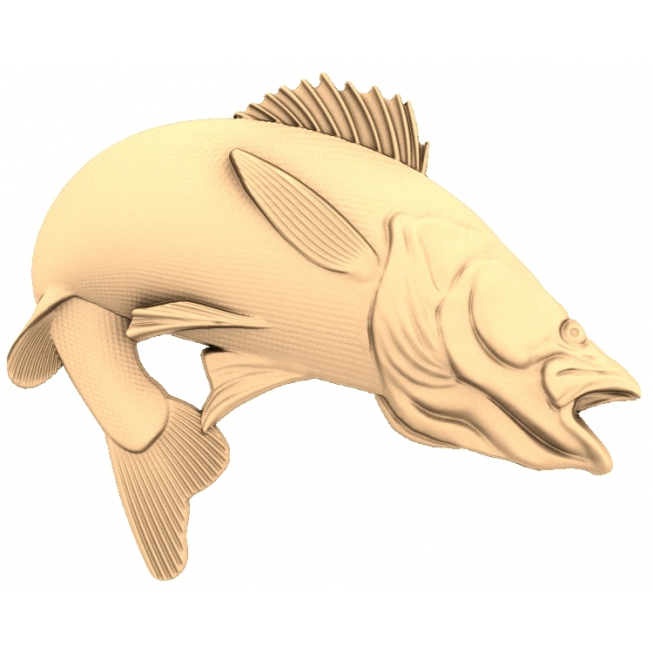 Leaping Bass 3D STL Modeli CNC ve Baskı için