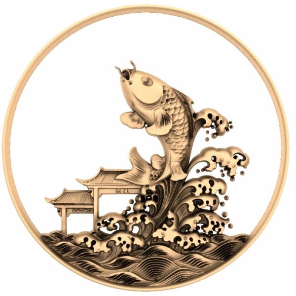 Rising Koi 3D STL Model for CNC Rising Koi 3D STL Model for CNC