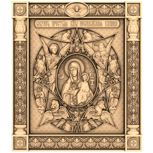 3D STL Model of the Protection of the Virgin Icon 3D STL Model of the Protection of the Virgin Icon