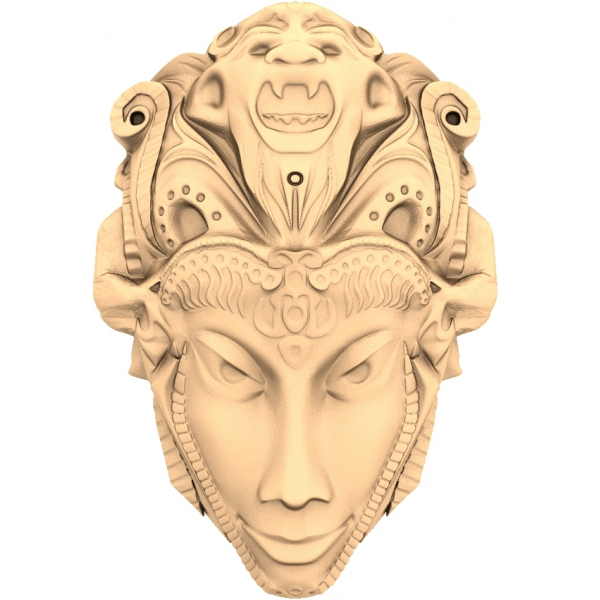 Mystische Wächtermaske 3D STL Modell für CNC