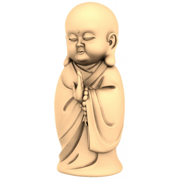 Spokojny Mały Budda Model 3D do CNC i druku 3D