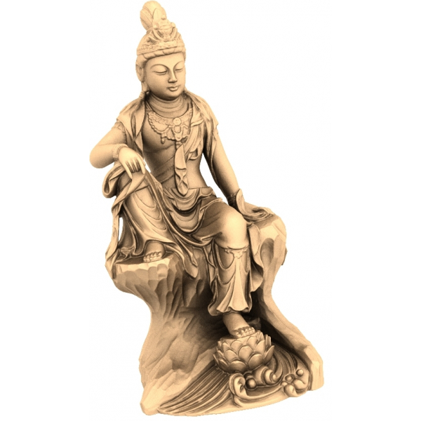 Tranquil Lotus Guardian 3D modelis — STL fails CNC griešanai Tranquil Lotus Guardian 3D modelis — STL fails CNC griešanai