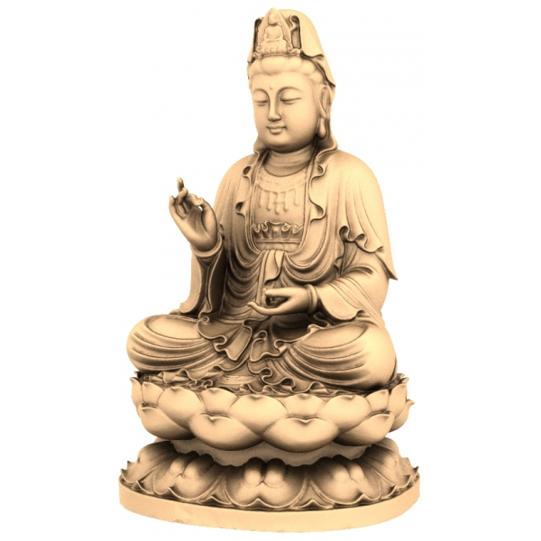 CNC Router için Huzurlu Bodhisattva'nın 3D STL Modeli CNC Router için Huzurlu Bodhisattva'nın 3D STL Modeli