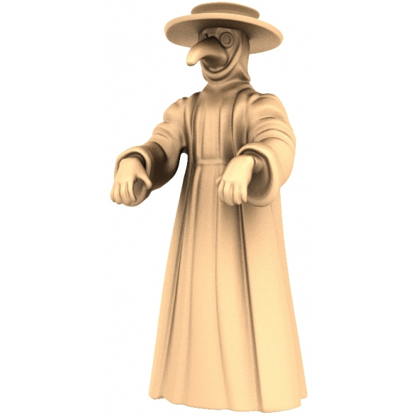 Plague Doctor Figurine 3D STL Model עבור CNC