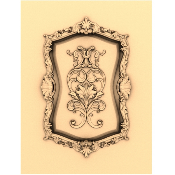 Modello STL 3D Regal Flourish Frame per CNC