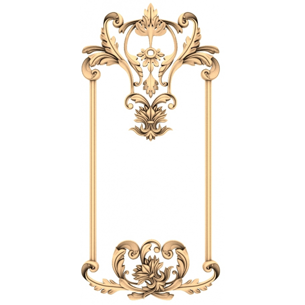 Elegant Baroque Frame 3D STL Model for CNC