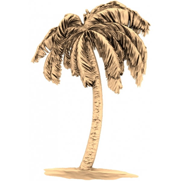 Escultura de palmera tropical Modelo 3D STL para CNC