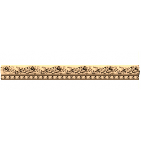 Floral Elegance Border - 3D STL Model for CNC