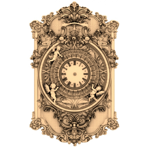 Celestial Cherubs Clock 3D STL Model til CNC