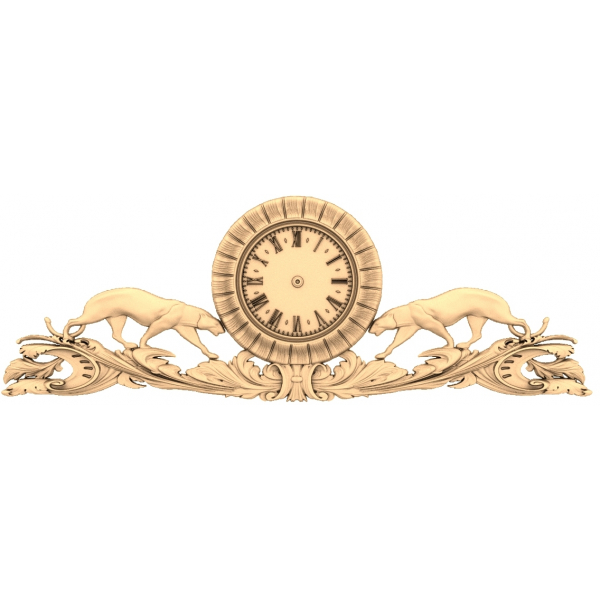 Regal Hounds Timepiece - 3D STL Model for CNC Regal Hounds Timepiece - 3D STL Model for CNC