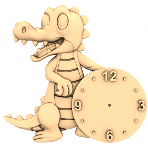 CNC üçün Crocodile Clock Keeper 3D STL Modeli