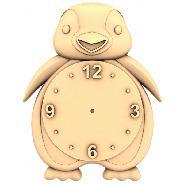 CNC üçün Penguin Clock Delight 3D STL Modeli