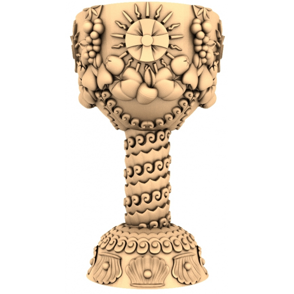 Exquisite 3D STL Model: Ornate Chalice for CNC