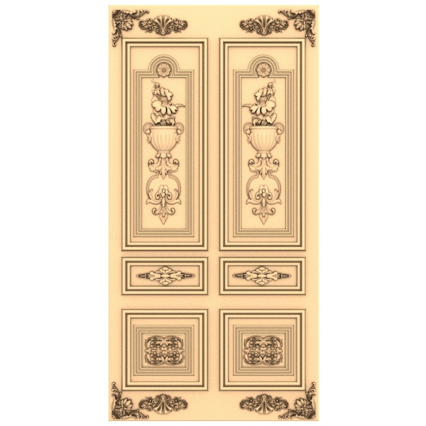 แผงประตู Baroque Elegance โมเดล 3D STL สำหรับ CNC แผงประตู Baroque Elegance โมเดล 3D STL สำหรับ CNC