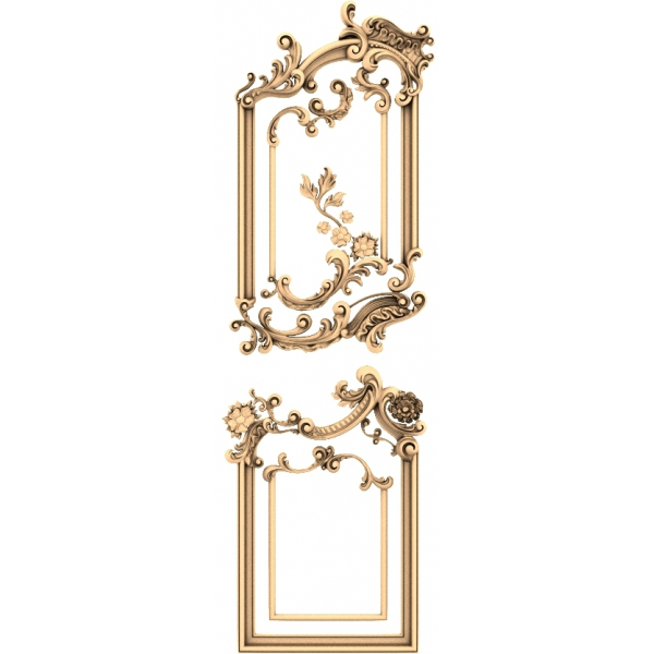 Barok Elegance Rammesæt - 3D STL Model til CNC