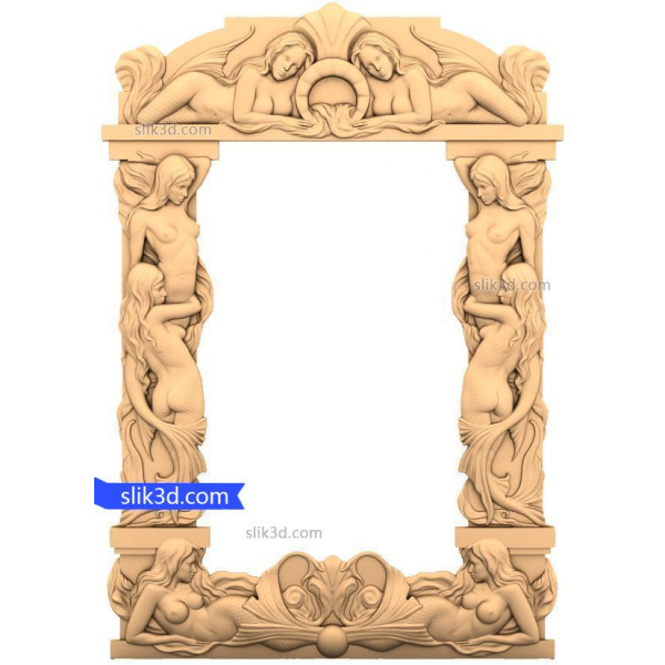 Mystischer Meerjungfrauenrahmen 3D-Modell für CNC-Maschinen Mystischer Meerjungfrauenrahmen 3D-Modell für CNC-Maschinen