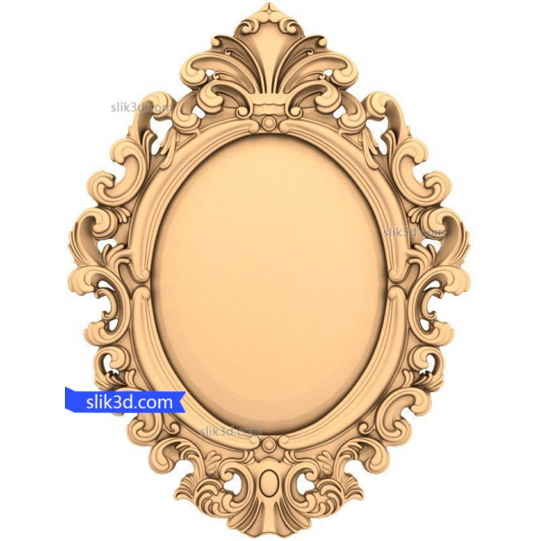 Baroque Elegance Oval Frame - 3D STL Model for CNC
