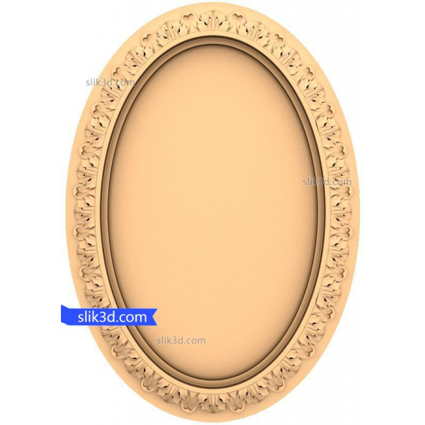 Elegante modello STL 3D con cornice ovale per CNC Elegante modello STL 3D con cornice ovale per CNC