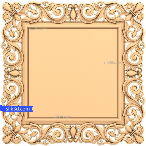 Udsmykket Elegance Frame 3D STL Model til CNC