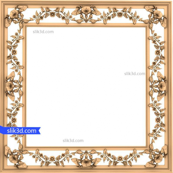 Cornice floreale Elegance 3D STL modello per CNC Cornice floreale Elegance 3D STL modello per CNC