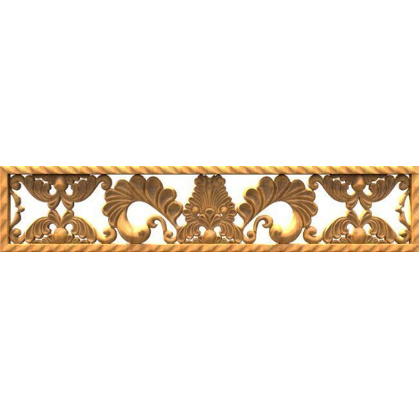 Floral Elegance Border - 3D STL Model for CNC Machining