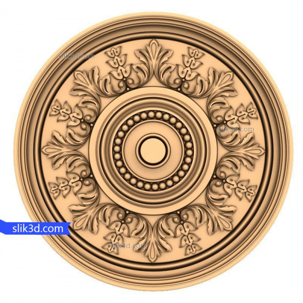 Regal Flourish Rosette 3D STL model za CNC