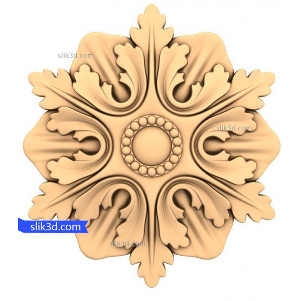 แบบจำลอง 3D STL ตราสัญลักษณ์ดอกไม้อันสง่างามสำหรับ CNC