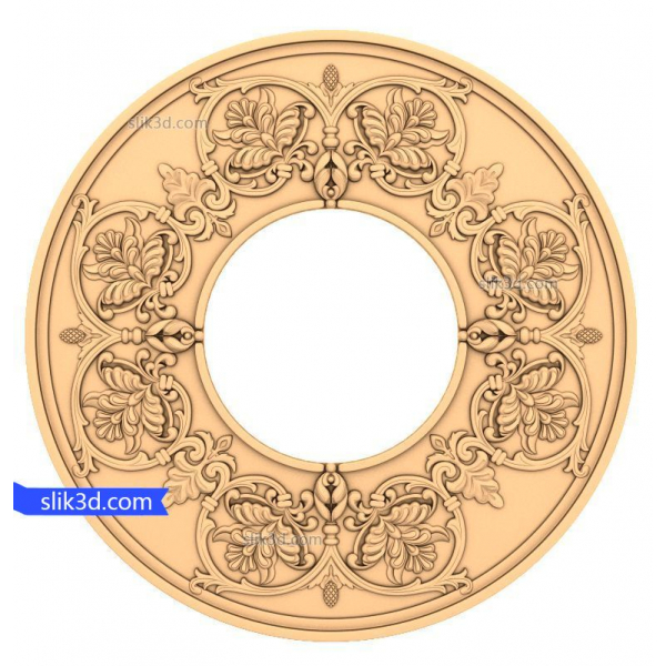 Majestic Floral Rosette 3D STL Model for CNC