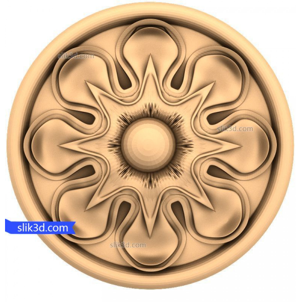 Modello STL 3D del medaglione Solar Blossom Modello STL 3D del medaglione Solar Blossom