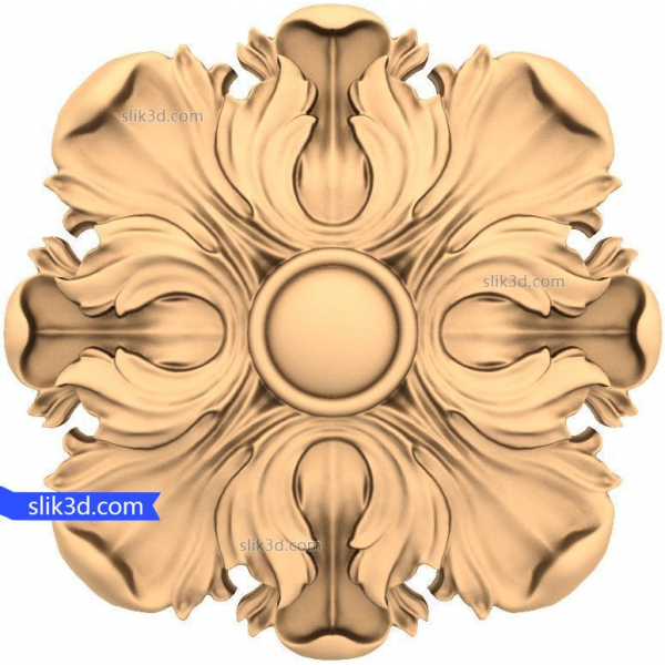 ባሮክ አበባ ሮዝቴ 3D STL ሞዴል ለ CNC ባሮክ አበባ ሮዝቴ 3D STL ሞዴል ለ CNC
