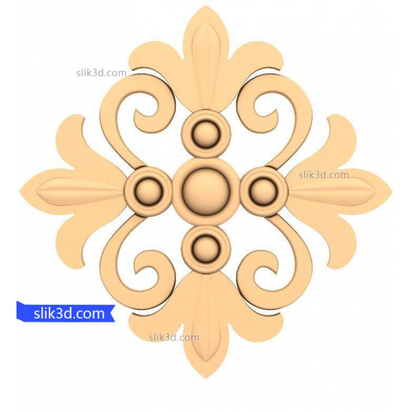 Ornamento Fleur De Lis Vintage - Modello STL 3D per CNC Ornamento Fleur De Lis Vintage - Modello STL 3D per CNC